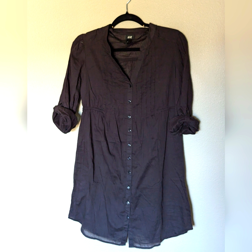 NWOT H&M Black Shirt Dress Or Tunic Size M
